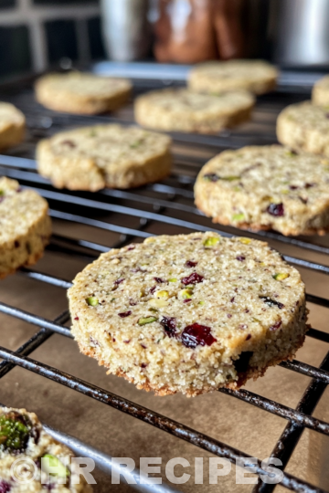 Cranberry Pistachio Shortbread taken with iphone 15 pro max --iw 2 --ar 4:5 --v 6.1 --raw