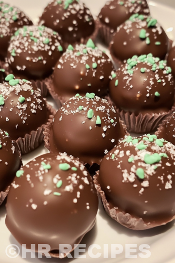 Creamy Andes Mint Chocolate Truffles taken with iphone 15 pro max --iw 2 --ar 4:5 --v 6.1 --raw