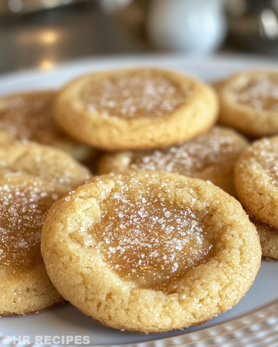 Closeup of a crème brûlée cookie bitten into to show creamy center and caramelized sugar