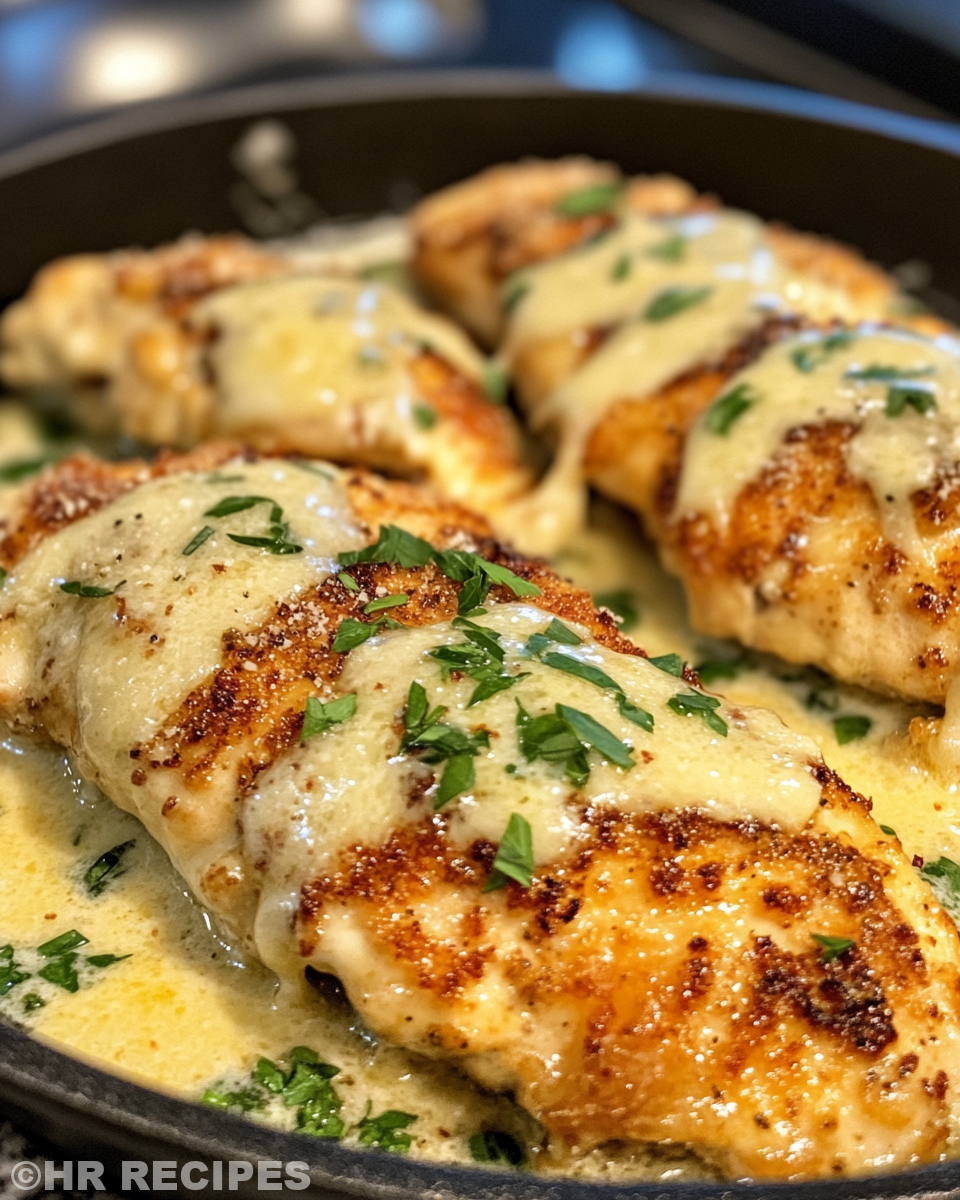 Creamy garlic parmesan chicken sizzling in pressure cooker