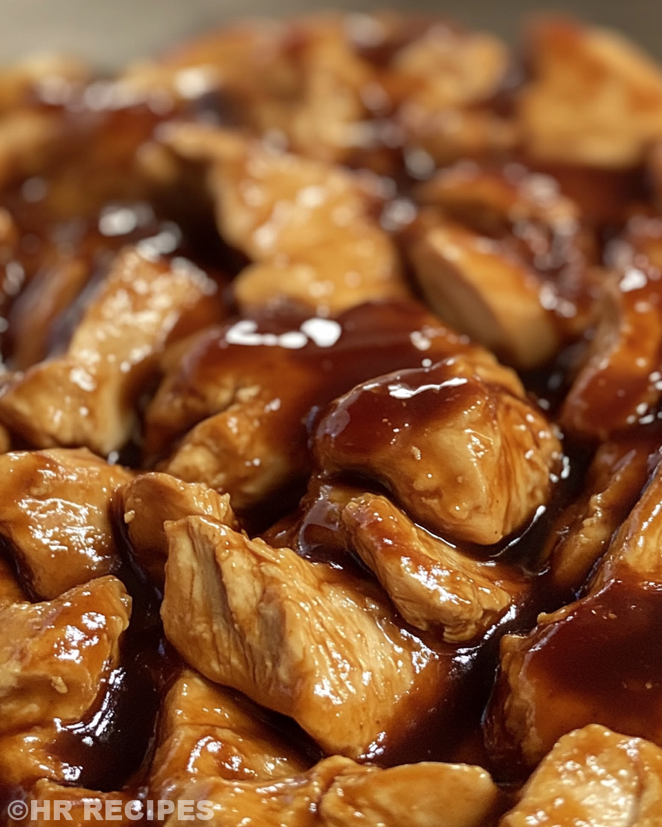 Ingredients mixed in bowl for slow cooker bourbon chicken