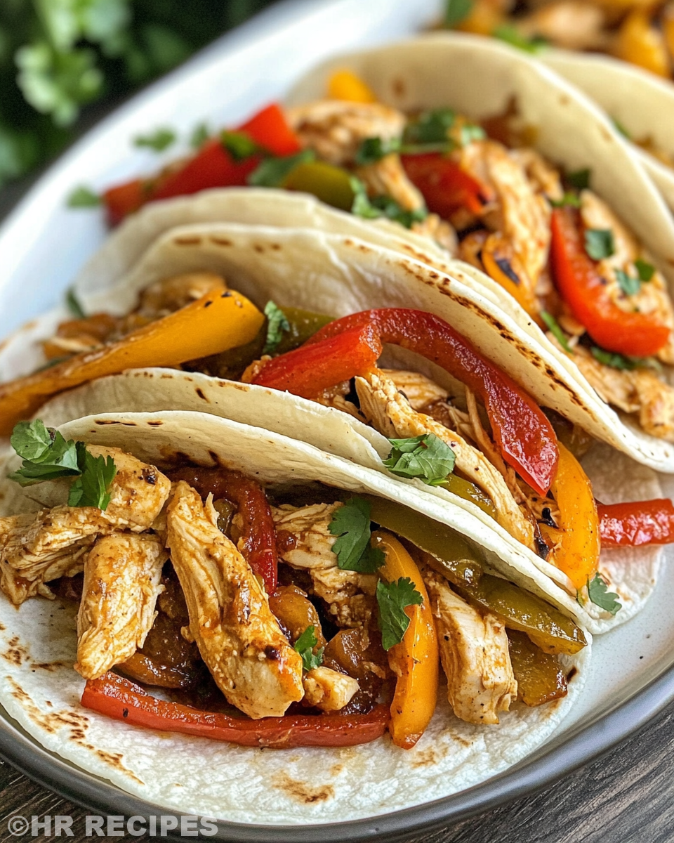 Ingredients for pressure cooker chicken fajitas including bell peppers and chicken