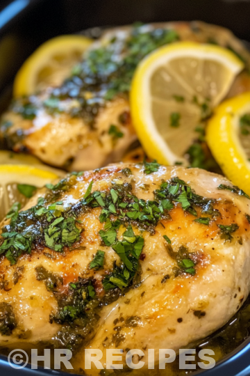 Crock Pot Lemon Garlic Butter Chicken taken with iphone 15 pro max --iw 2 --ar 4:5 --v 6.1 --raw
