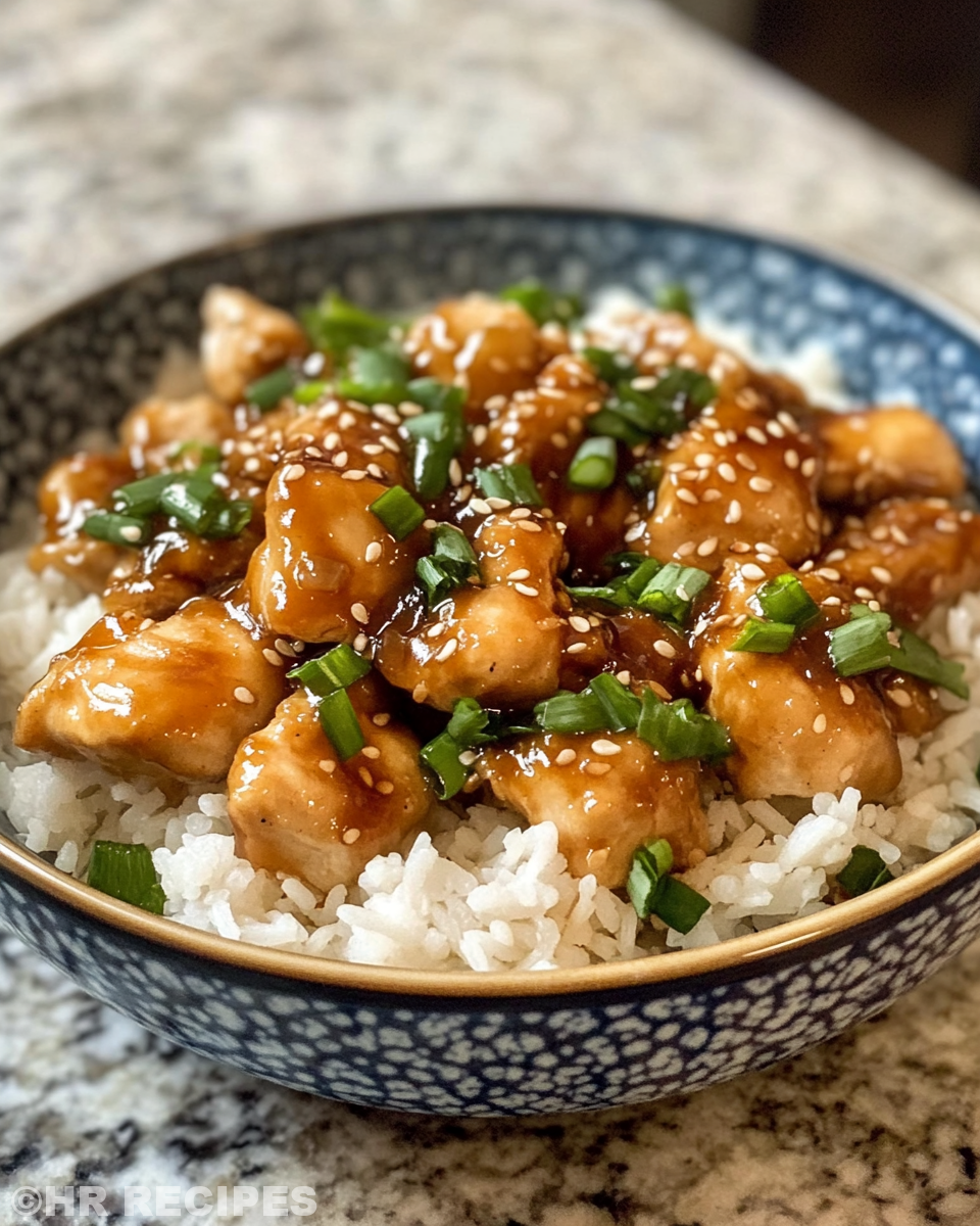Crockpot Asian Sesame Chicken cooking in pressure cooker
