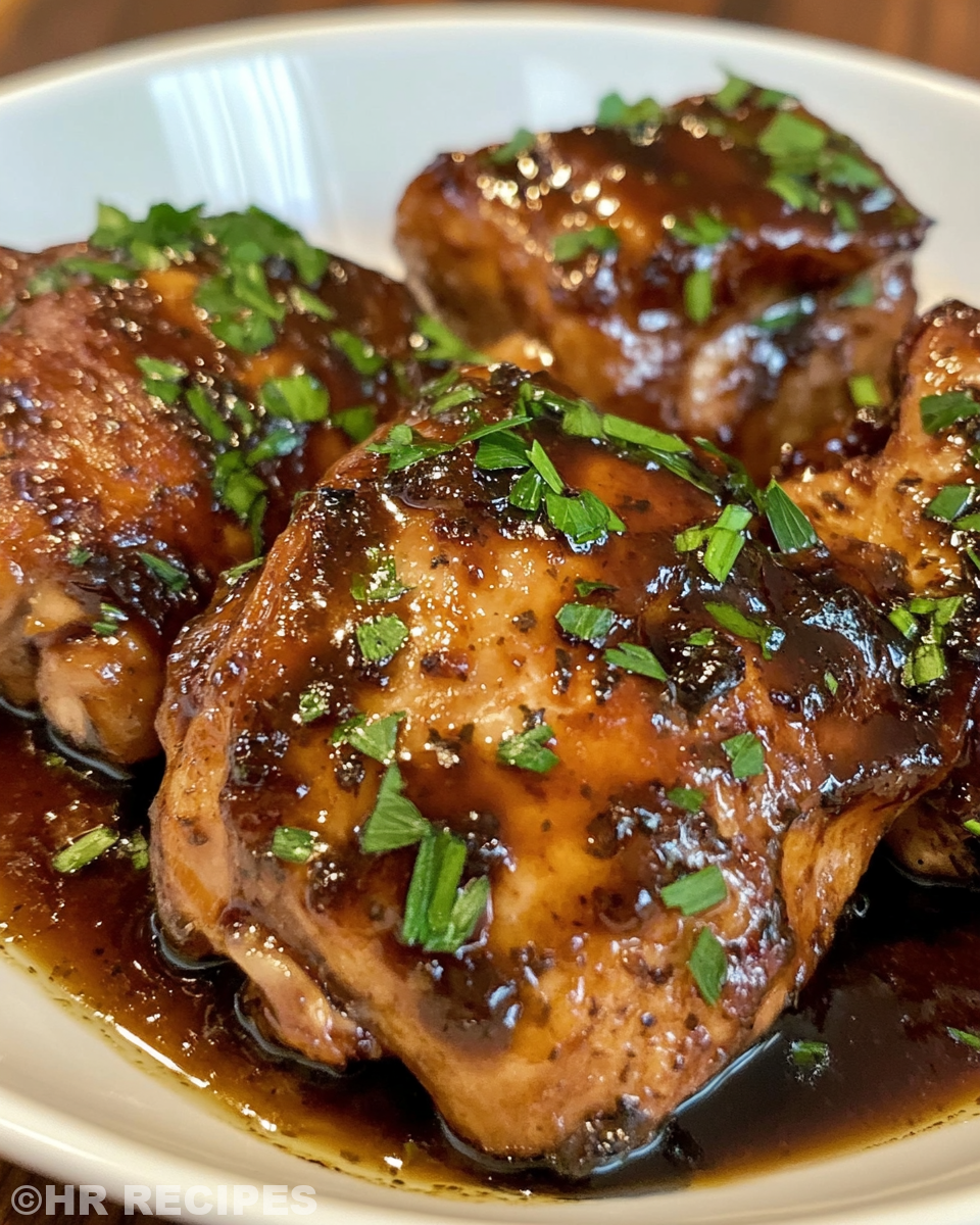 Ingredients layered for slow cooker balsamic chicken with Italian seasoning and sliced onion