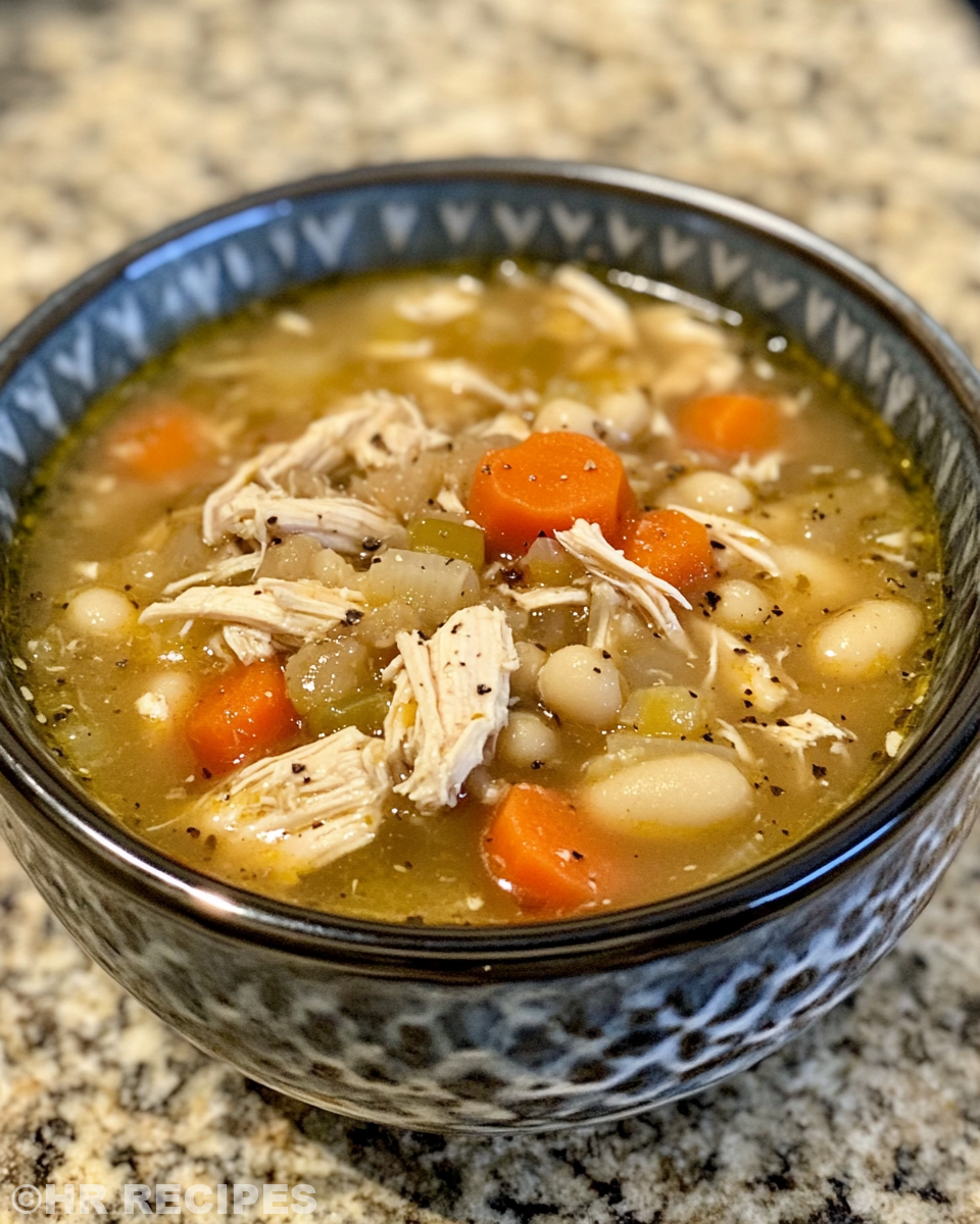 Mix of ingredients in slow cooker for Italian chicken soup