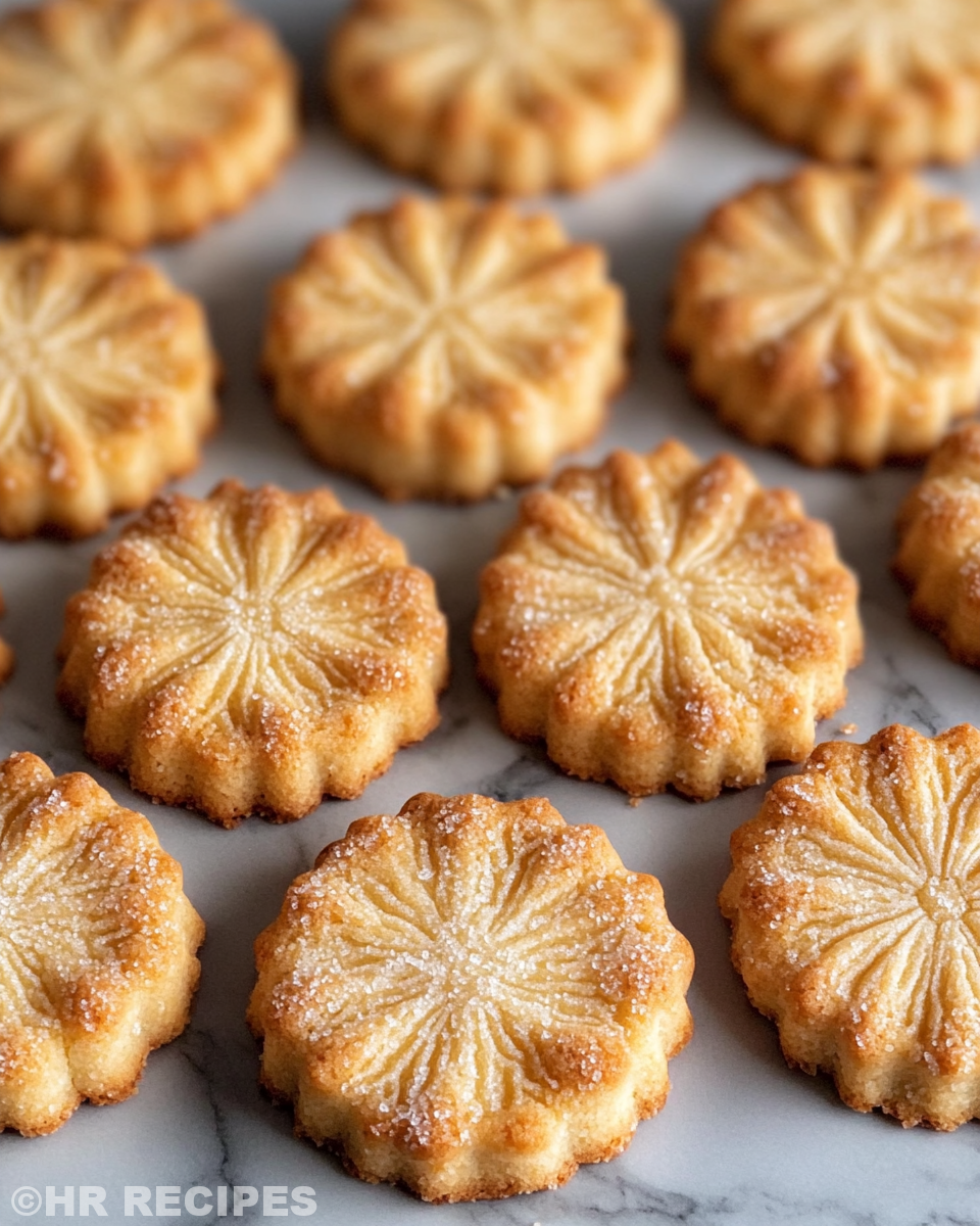 Plate of golden Danish butter cookies ready to eat
