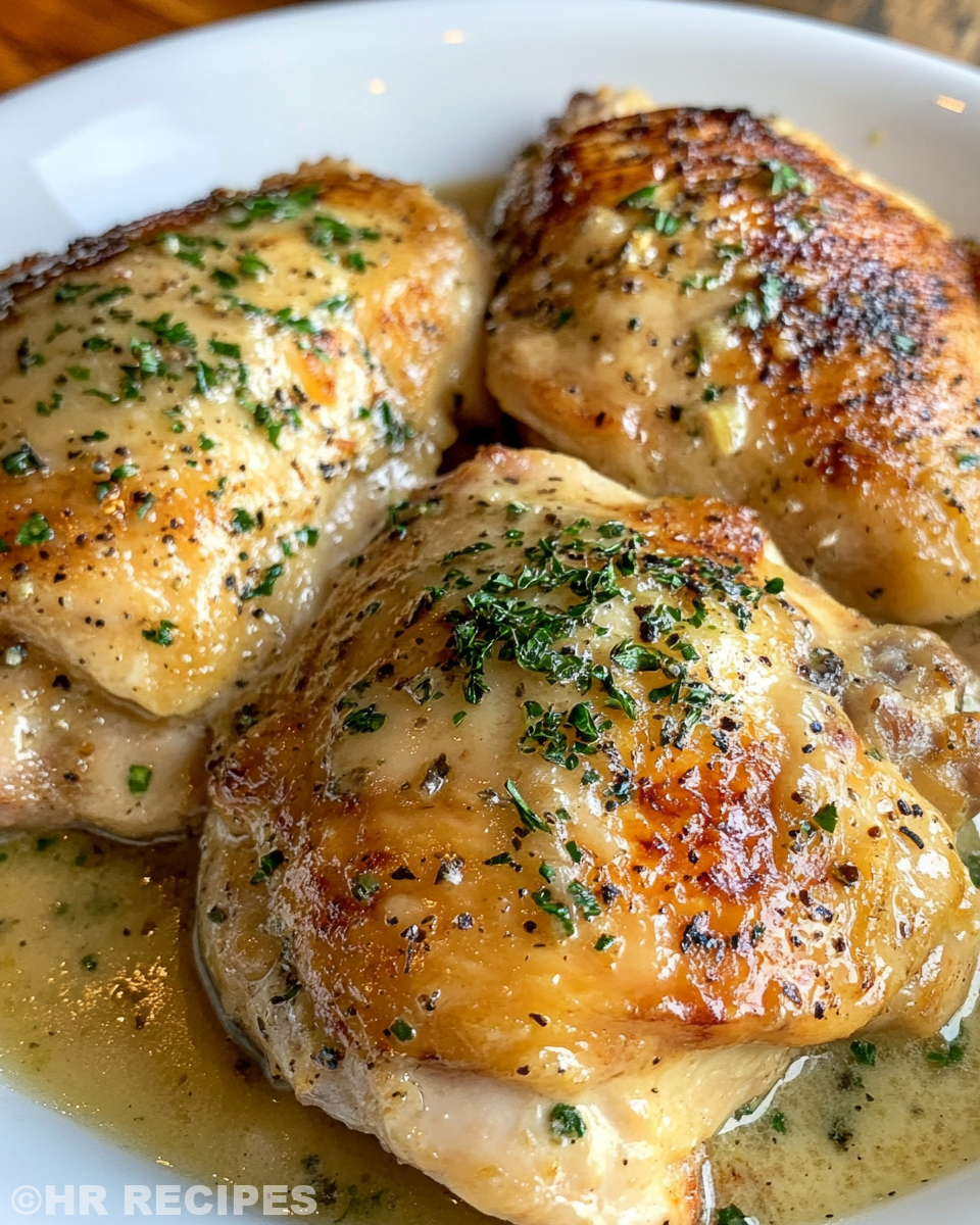 Southern smothered chicken final plated with gravy and tender chicken