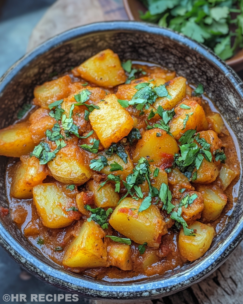 Serving of Persian style dopiazeh aloo with fresh lemon juice