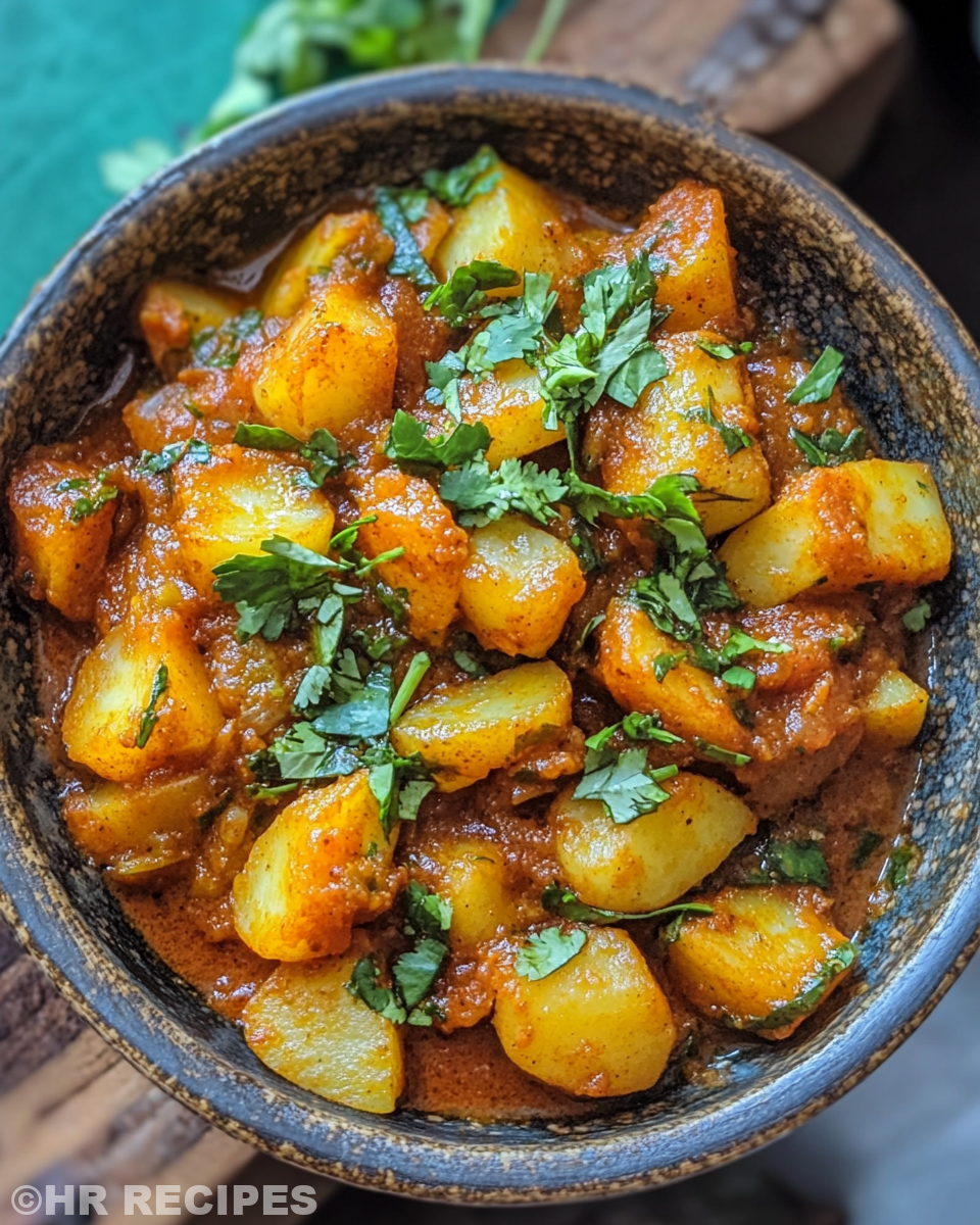 Pressure cooker sealed and ready with potato curry ingredients