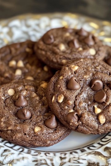 Double Chocolate Chip Cookies taken with iphone 15 pro max --iw 2 --ar 4:5 --v 6.1 --raw