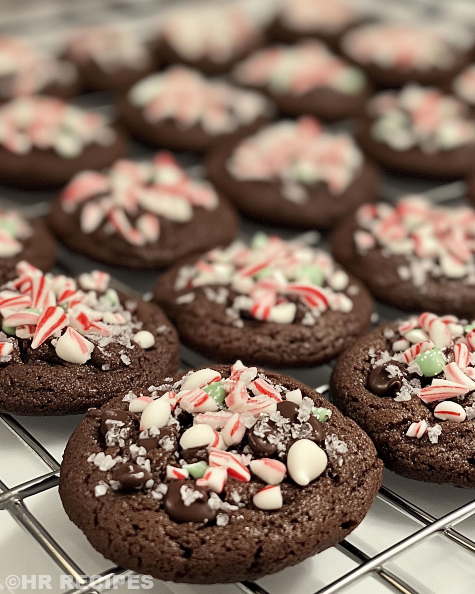 Ingredients laid out for chocolate peppermint cookies