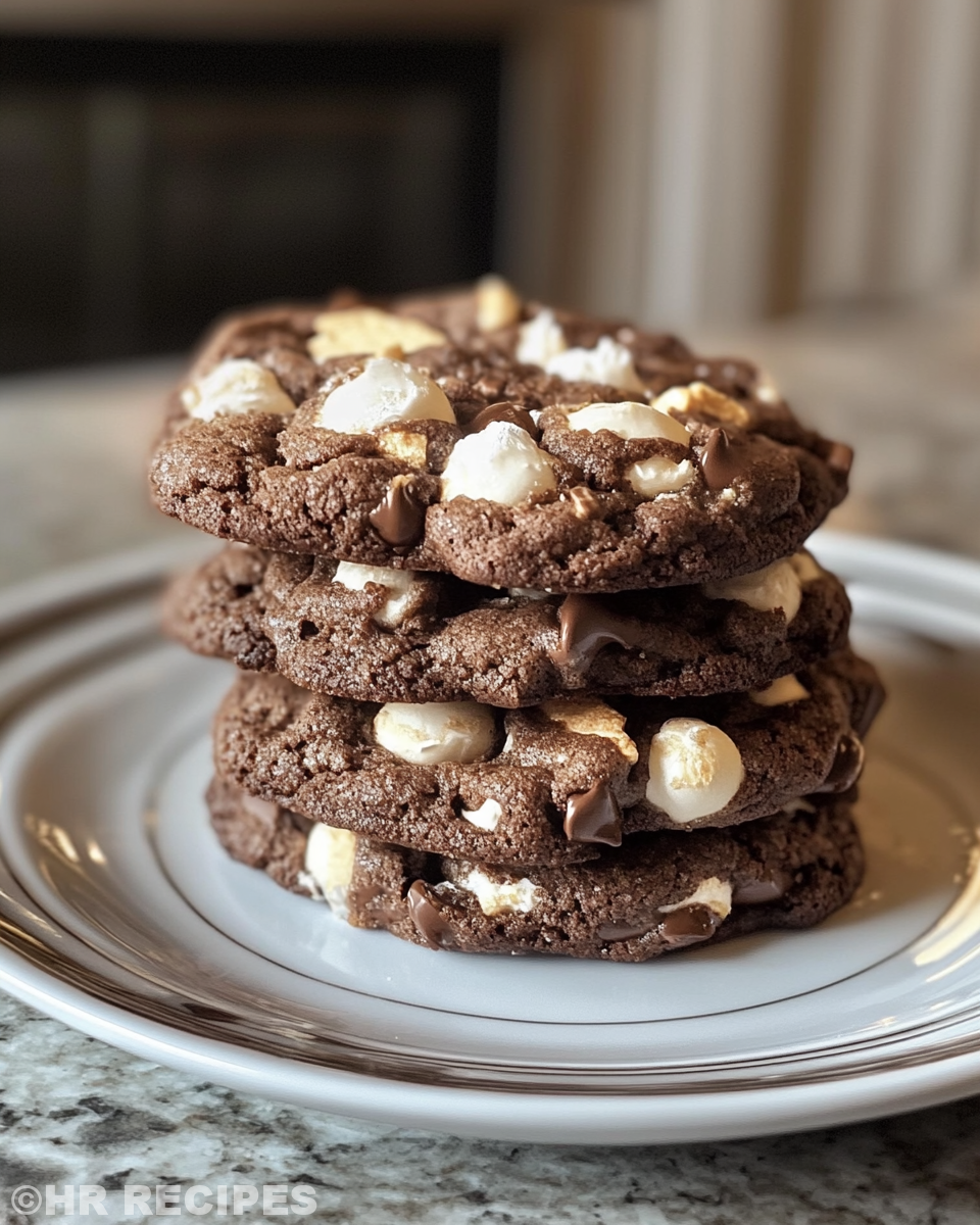 Freshly baked double chocolate s'mores cookies in pressure cooker