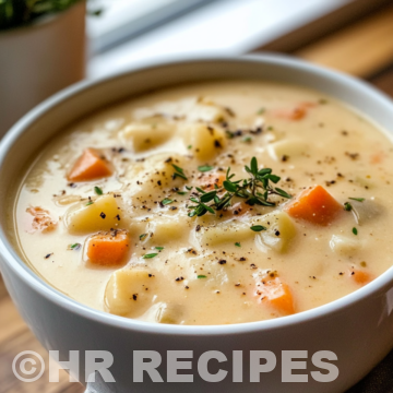 Easy Crock Pot Potato Soup Recipe taken with iphone 15 pro max --iw 2 --ar 4:5 --v 6.1 --raw