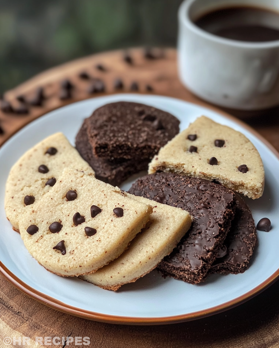 Ingredients laid out for espresso chocolate shortbread cookies