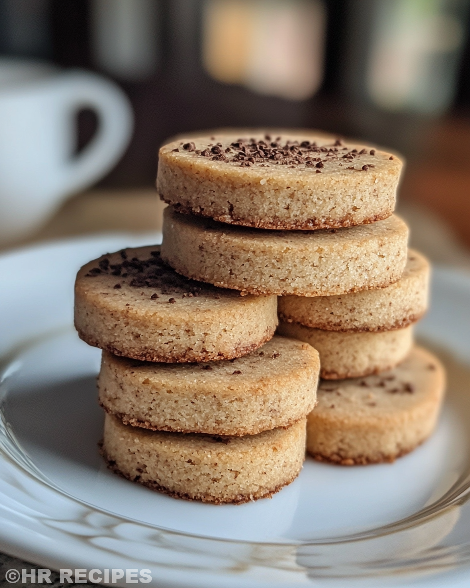 Ingredients for espresso-chocolate shortbread cookies