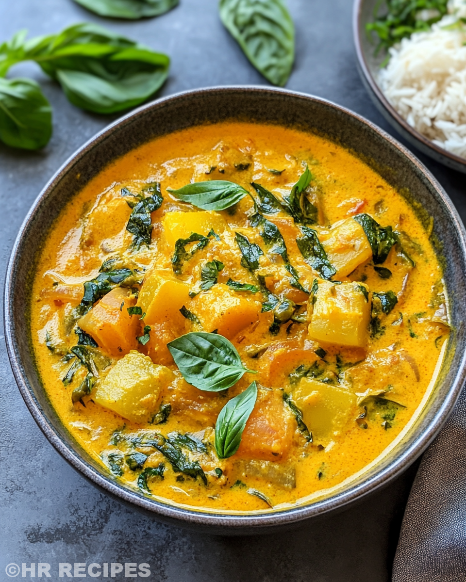 Ingredients of butternut squash and chickpea curry laid out