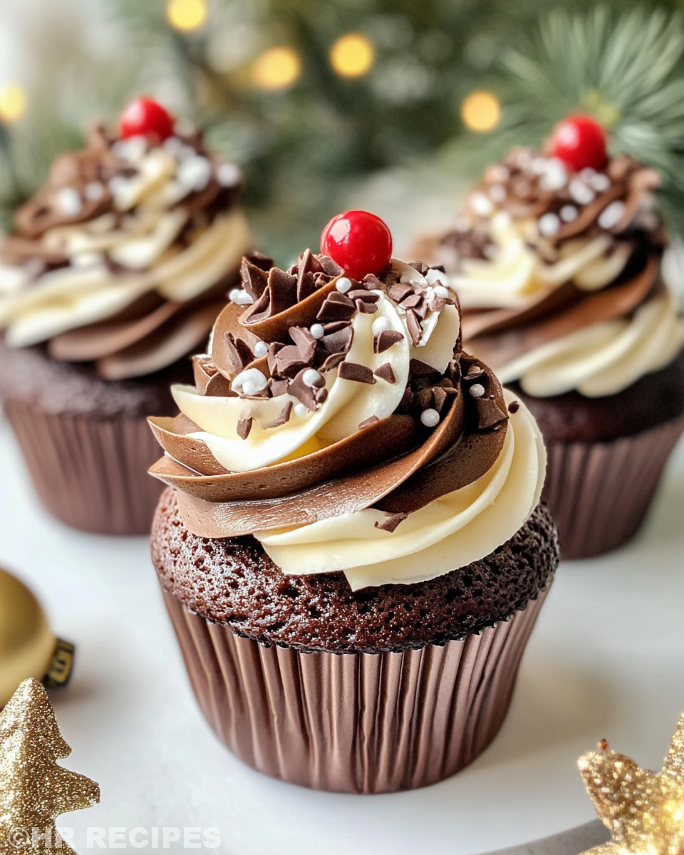 Ingredients for Christmas cupcake frosting with green gel color and sprinkles