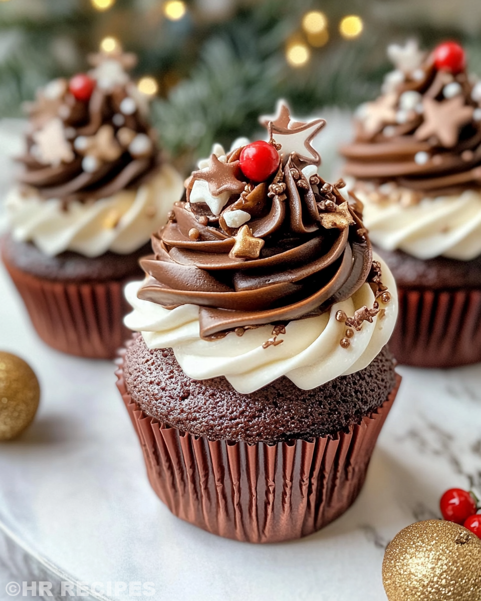 Freshly baked pressure cooker Christmas cupcakes