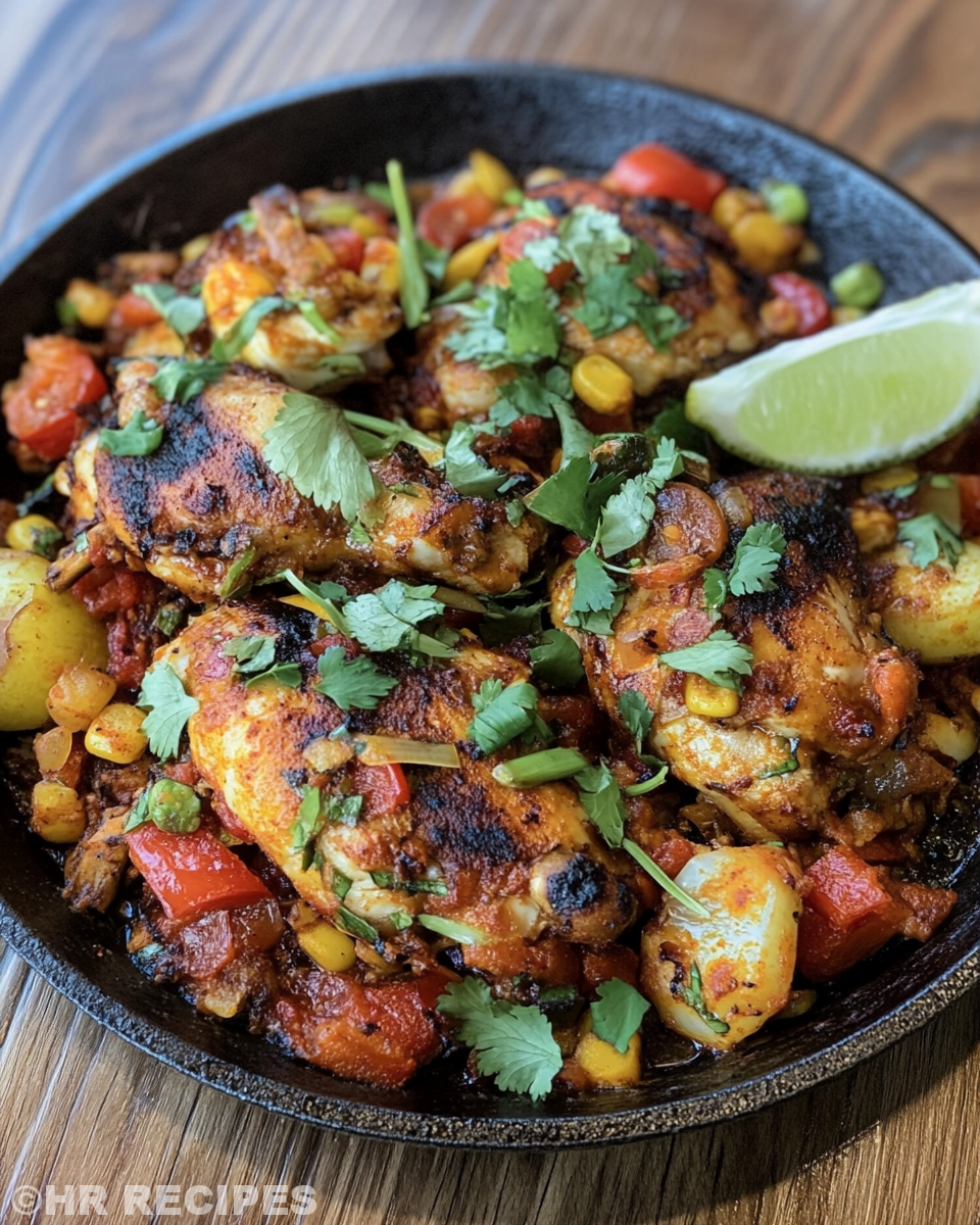 Steam rising from pressure cooker with fiesta chicken inside