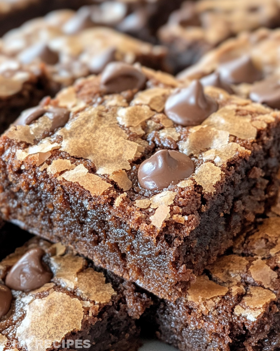 Serving of fudgy chewy brookies fresh and ready to eat