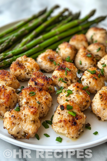 Garlic Butter Chicken Bites Asparagus Recipe taken with iphone 15 pro max --iw 2 --ar 4:5 --v 6.1 --raw