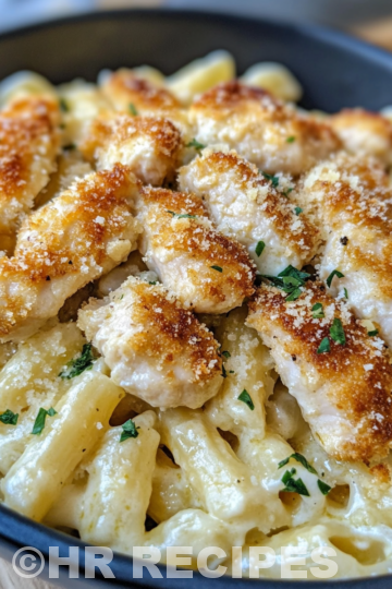 Garlic Butter Chicken Bites With Savory Creamy Parmesan Pasta taken with iphone 15 pro max --iw 2 --ar 4:5 --v 6.1 --raw