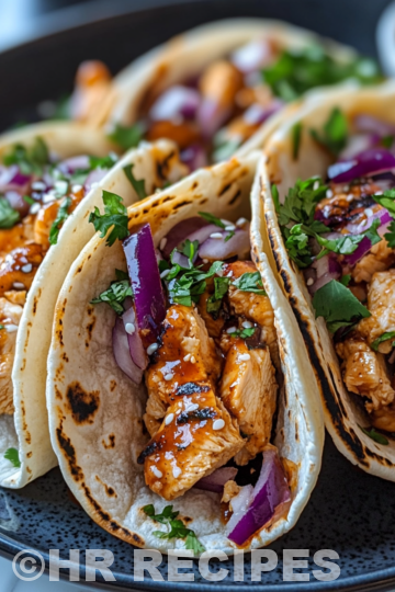 Garlic Butter Honey Bbq Chicken Tacos taken with iphone 15 pro max --iw 2 --ar 4:5 --v 6.1 --raw