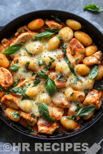 Garlic Chicken Gnocchi Skillet A 30 Minute Wonder taken with iphone 15 pro max --iw 2 --ar 4:5 --v 6.1 --raw