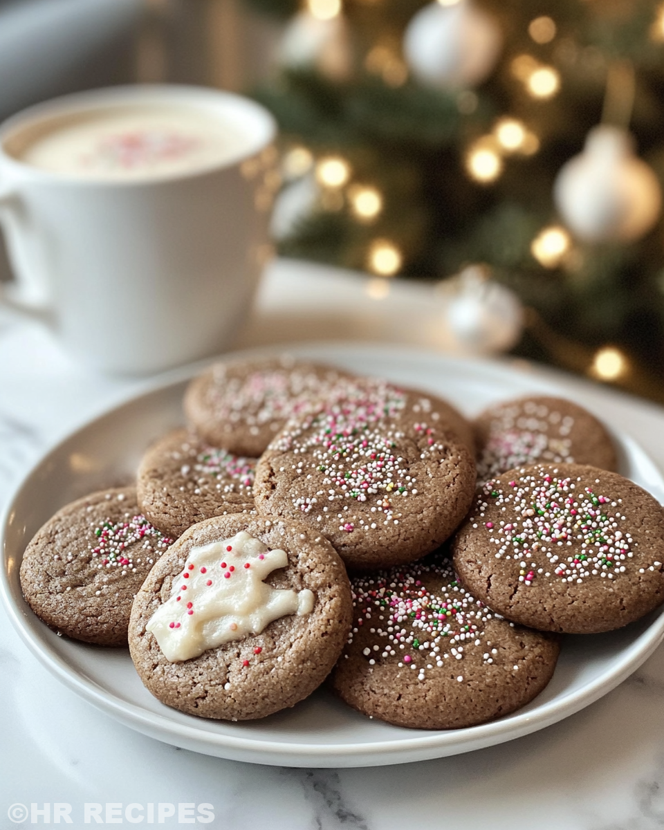 Close up of gingerbread latte cookie first bite