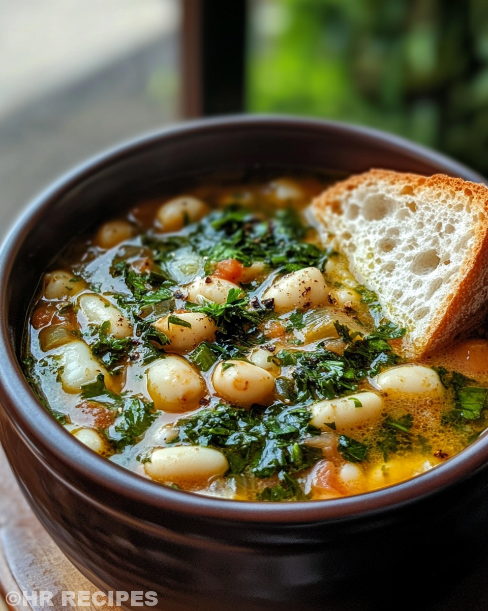 Served bowl of Greek Avgolemono soup with fresh dill garnish