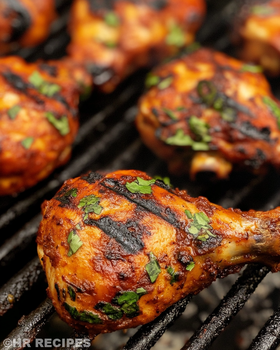Grilled tandoori chicken freshly cooked and served