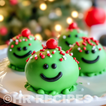 Grinch Oreo Truffles taken with iphone 15 pro max --iw 2 --ar 4:5 --v 6.1 --raw