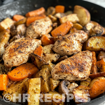 Healthy Chicken And Vegetables Skillet taken with iphone 15 pro max --iw 2 --ar 4:5 --v 6.1 --raw
