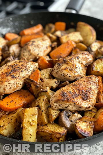 Healthy Chicken And Vegetables Skillet taken with iphone 15 pro max --iw 2 --ar 4:5 --v 6.1 --raw