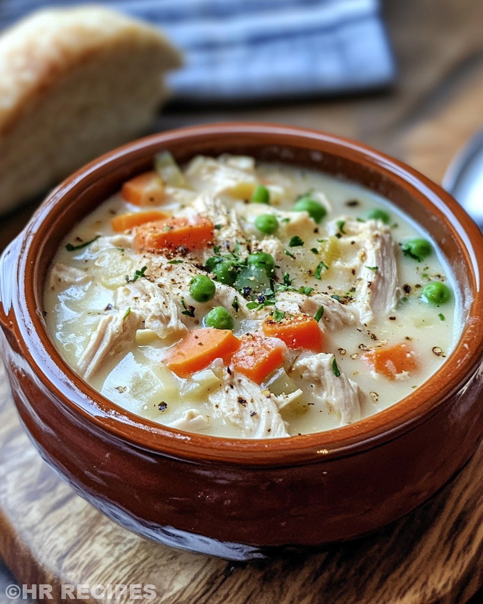 Ingredients for chicken pot pie soup laid out