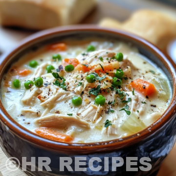 Healthy Chicken Pot Pie Soup taken with iphone 15 pro max --iw 2 --ar 4:5 --v 6.1 --raw