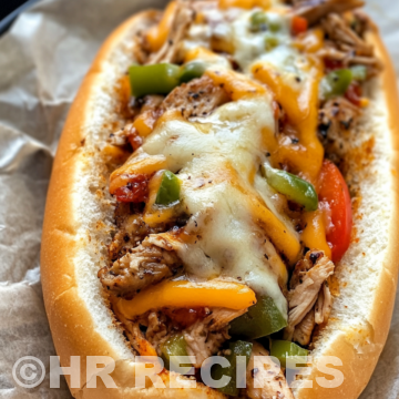 Healthy Crockpot Chicken Philly Cheesesteak taken with iphone 15 pro max --iw 2 --ar 4:5 --v 6.1 --raw