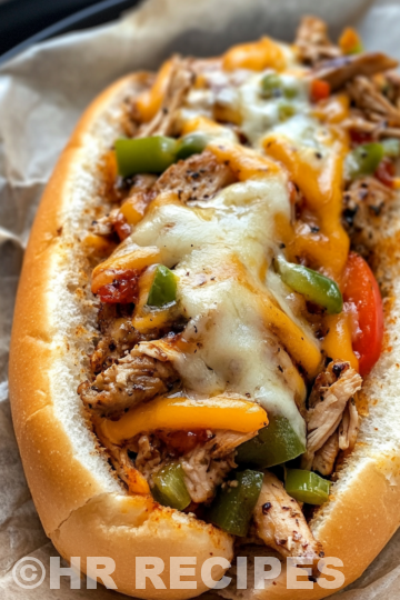 Healthy Crockpot Chicken Philly Cheesesteak taken with iphone 15 pro max --iw 2 --ar 4:5 --v 6.1 --raw