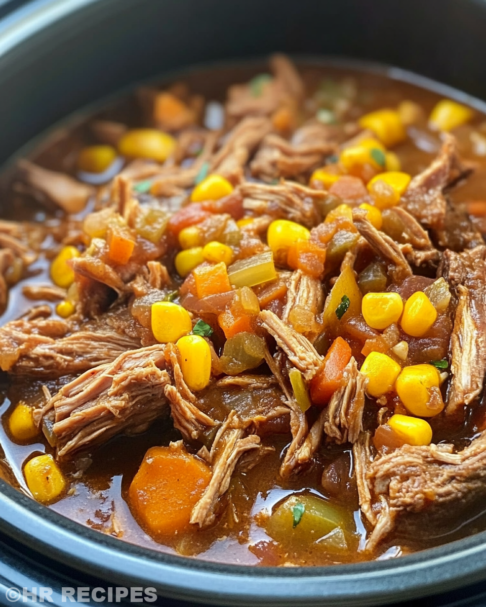 Slow cooker with healthy summer chicken recipe steaming