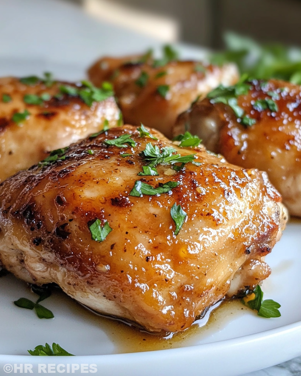 Ingredients for honey garlic chicken thighs on cutting board