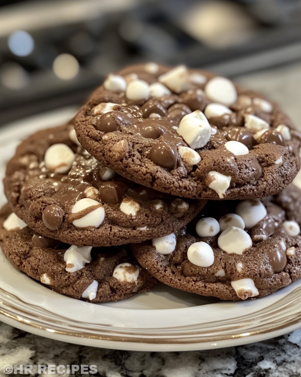 Ingredients for hot chocolate cookies arranged in bowls and spoons