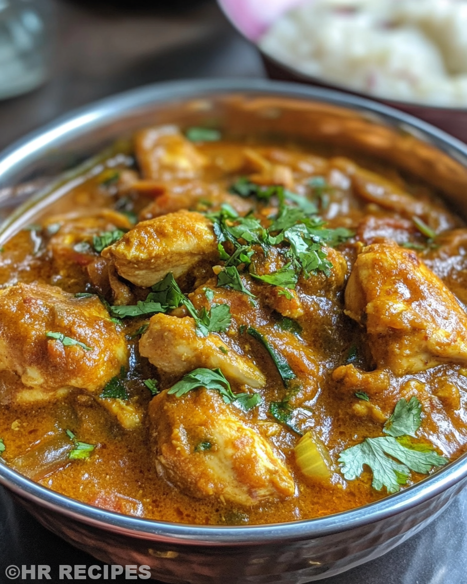 Fresh ingredients for pressure cooker chicken curry laid out on kitchen table