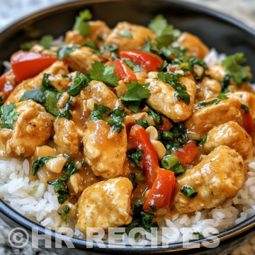 Irresistible Thai Peanut Chicken In Under 30 Minutes taken with iphone 15 pro max --iw 2 --ar 4:5 --v 6.1 --raw