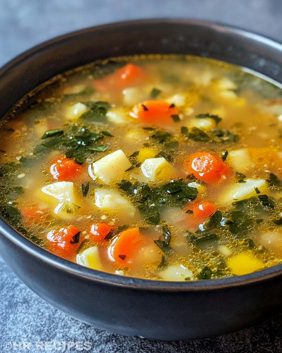 Pressure cooker simmering Italian penicillin soup with float valve active