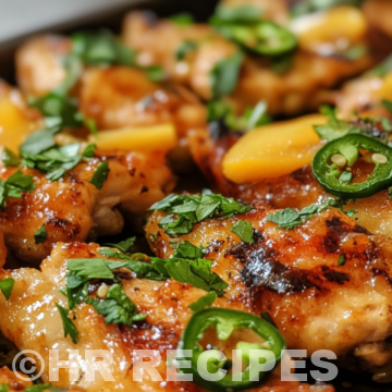Jalapeno Peach Chicken taken with iphone 15 pro max --iw 2 --ar 4:5 --v 6.1 --raw