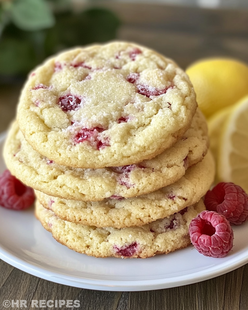 Bowl with cookie dough mixed with lemon zest and raspberries