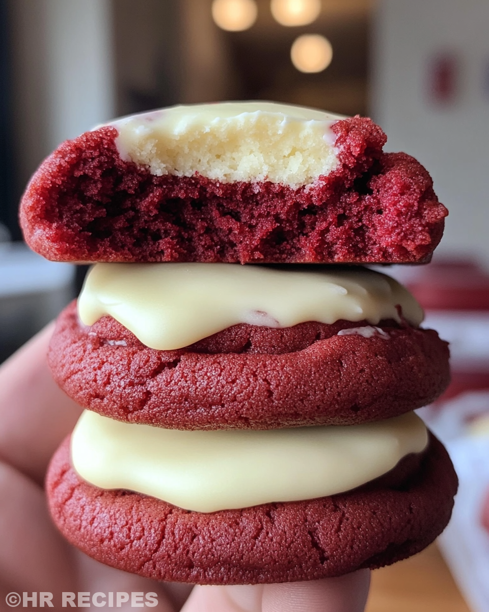 Ingredients and preparation steps for Levain bakery style red velvet cookies