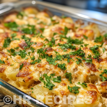 Loaded Chicken Potato Casserole taken with iphone 15 pro max --iw 2 --ar 4:5 --v 6.1 --raw