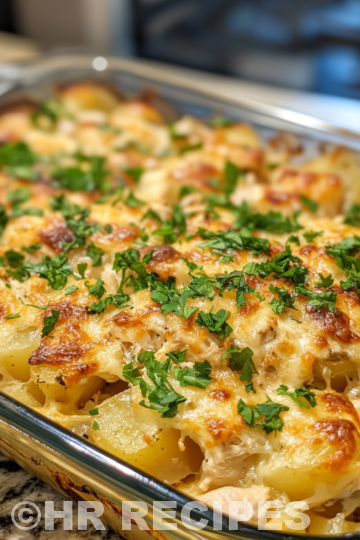 Loaded Chicken Potato Casserole taken with iphone 15 pro max --iw 2 --ar 4:5 --v 6.1 --raw
